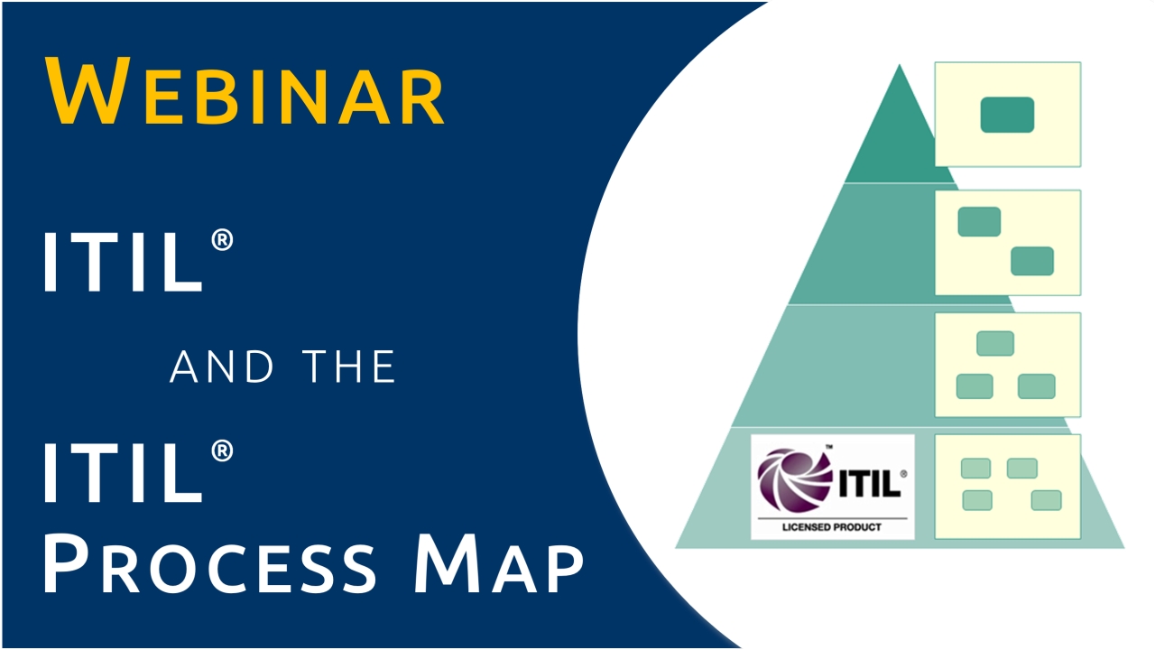 Webinar (recorded version): ITIL process management based on ITIL process templates. - The ITIL® Process Map is a complete set of process and document templates for organizations or service providers that want to align their operations with IT service management best practice according to ITIL.